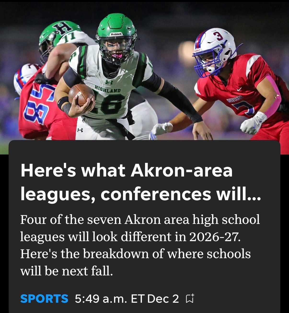 2025 12 02 Akron Beacon Journal Football Article Photo